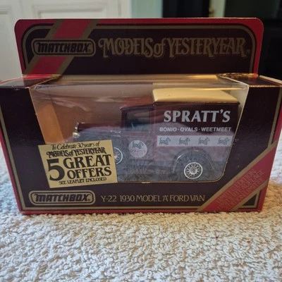 NEW - MATCHBOX MODELS OF YESTERYEAR - SCALE 1/40 - Y22 1930 FORD A SPRATT'S. - Image 1 of 4