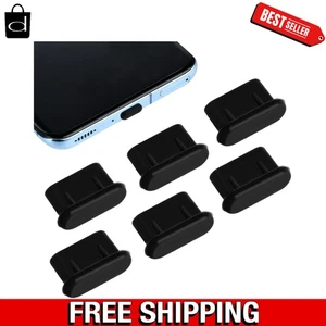Pack de 6 fiches anti-poussière USB C - Bouchons de port en silicone Type-C pour téléphones et ordinateurs portables - Photo 1 sur 9