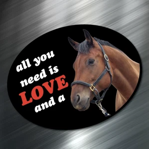 (1) All you need is love & Horse Sticker Window Saddle Decal Dressage 3"x4" NEW - Picture 1 of 4