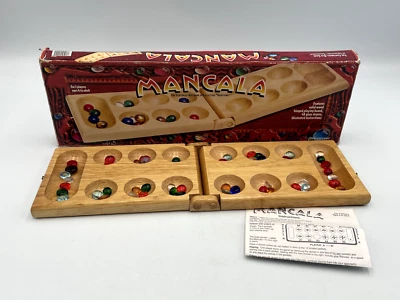 Vintage Mancala Game Solid Wood Board Complete 1997 Pressman - Image 1 of 4