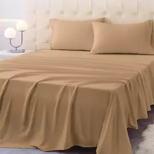 Twin Size Bed Sheet Set - 3 Piece Soft Microfiber Sheets with Deep Pockets, Cool - Picture 1 of 12