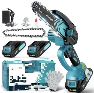 6 Inch Portable Cordless Mini Chainsaw With 2 Batteries For Wood Cutting - Picture 1 of 6