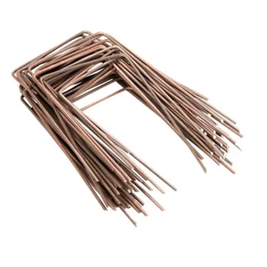 6" Copper-Coated Steel Groundcover Staples for Weed Fabric, Netting, Fleece - Picture 1 of 169