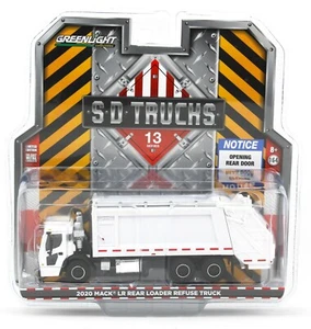 1:64 GreenLight *SD TRUCKS 13* WHITE Mack Refuse REAR LOAD Garbage Truck *NIP* - Picture 1 of 2