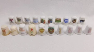 LOTE de 20 piezas de de dedales de porcelana pintados a mano preciosos momentos y más - Imagen 1 de 21