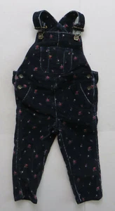 Toddler Girls Baby Gap Floral Corduroy Bib Overalls Size 2 Years - Picture 1 of 4