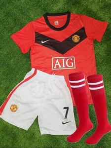 Cristiano Ronaldo #7 Manchester United 2009/2010 Retro Heim Trikot Kinder Set - Bild 1 von 8
