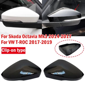 For Skoda Octavia Mk3 2014-2017/VW T-ROC 2017-2019 Rearview Mirror Cover Cap ABS - Picture 1 of 9