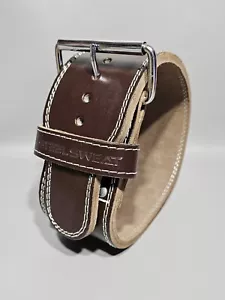 Steel Sweat Leather Weight Lifting Belt Heavy Duty 4" Wide by 10mm Thick SMALL - Picture 1 of 6