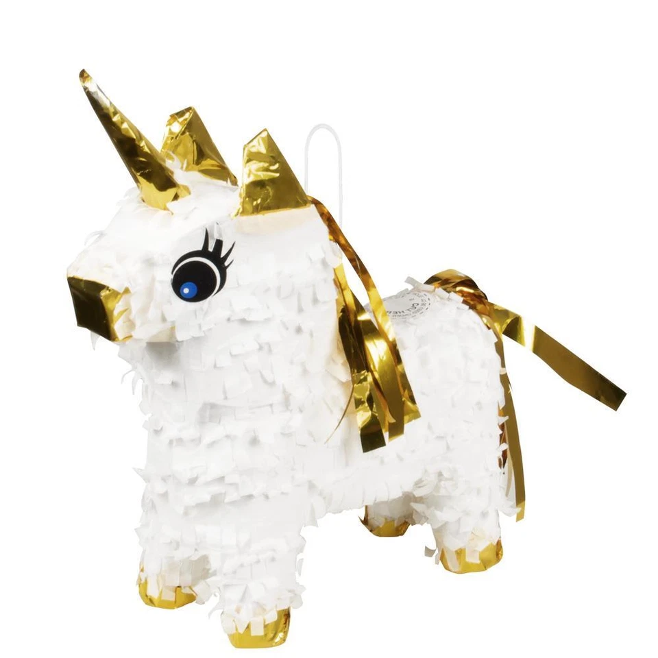 GOLD UNICORN MINI PINATA CHILDREN'S BIRTHDAY OR PARTY GAME - 21CM X 17CM X 7CM - Image 1 of 1
