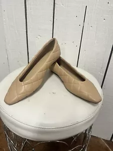 H&M Beige Quilted Ballet Flats Size 8 Bin S26 - Picture 1 of 8