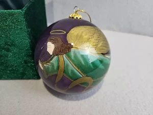 Pier One Imports Li Bien Glass Ornament Hand Painted Angel Purple Christmas - Picture 1 of 9