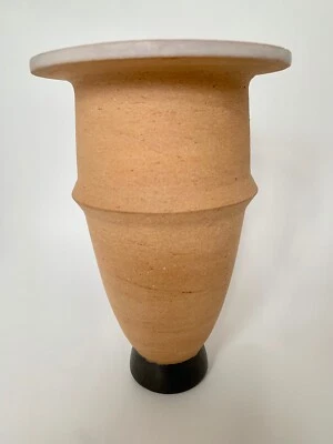 Design Vase Handarbeit Ton ca. 1980-90 19 x 12 cm Memphis Style - Bild 1 von 4