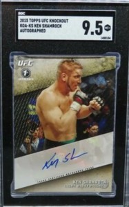 2015 Topps UFC Knockout Ken Shamrock Auto Rookie 1st Autograph #KOA-KS SGC 9.5