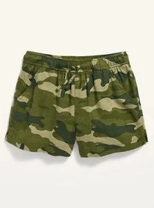 Old Navy Kid Girls Linen-Blend Pull-On Shorts Green Camo Size XS Small XXL Plus - Picture 1 of 1