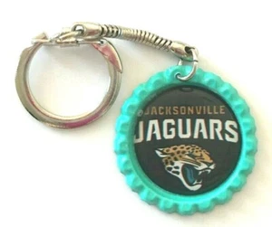Beautiful Jacksonville Jaguars Bottle Cap Keychain on silvertone keyring - Picture 1 of 1