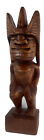 Tiki Statue Hand Carved Wood Hawaiian Lono Tiki God Hawaii Idol Figure 12”h