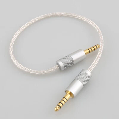 8 Core Silver Plated 4.4mm Balanced Male to 4.4mm Male Plug Audio Adapter Cable - Image 1 of 4