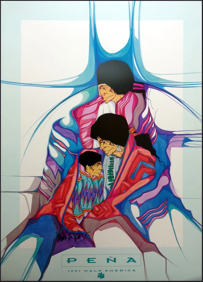 Amado Pena "Familia De Hoy"offset lithograph HAND SIGNED Make an Offer! - Image 1 of 1