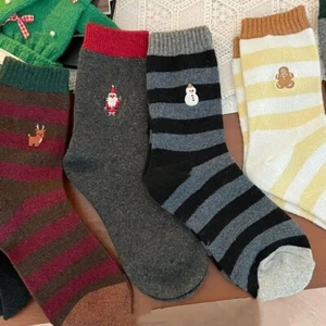 6Pairs Wool Warm Thick Soft Funny Striped Crew Women Fanshion Boots Socks Winter - Picture 1 of 14
