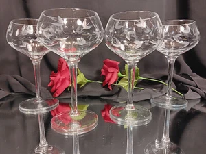 Juego de 4 copas de vino vintage MCM emparejadas corte hoja corvejones - Imagen 1 de 8