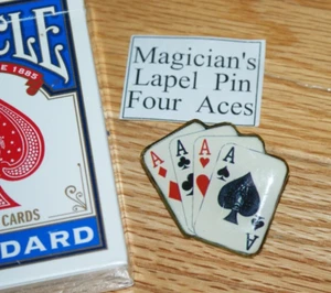 Lapel Pin -- Four Aces design -- for real Cardician's only :-) TMGS - Picture 1 of 2