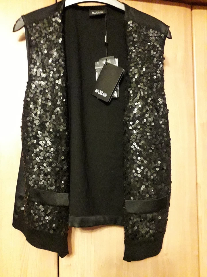 L@@K BASLER NWT SIZE 16 🎄 XMAS TUX STYLE SEQUIN FRONTED SILK WAISTCOAT £169 - Image 1 of 4
