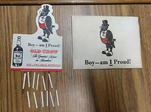 Old Crow Bourbon Whiskey Bar Advertising Standee, w/Cigarettes & Envelope!  RARE - Picture 1 of 6