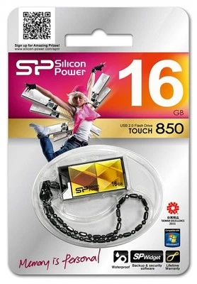 16GB USB FLASH DRIVE MINI AMBER HIGH SPEED PEN MEMORY STICK TOUCH 850 SP - Image 1 of 2