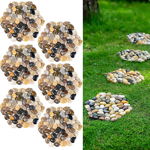 Stepping Stones River Rock Pavers Pebbles for Garden Hexagon Set of 6