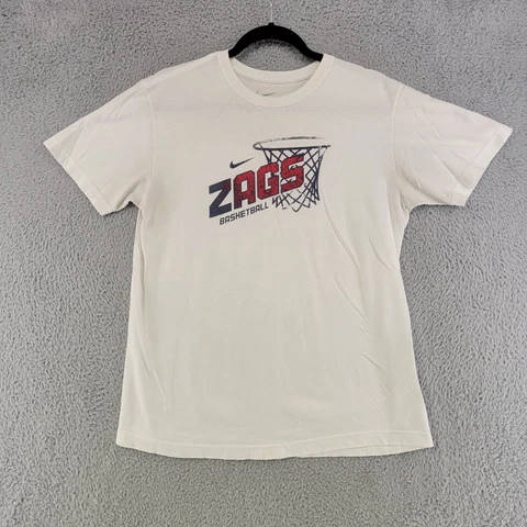 Gonzaga Bulldogs Shirt Mens M Medium White Nike Short Sleeve Basketball Cover