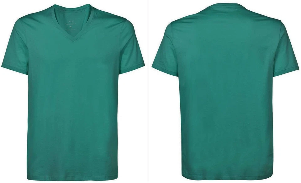 A|X Armani Exchange Men's Short Sleeve V-Neck Pima Cotton T-Shirt, Green, SZ XS - Image 1 of 1