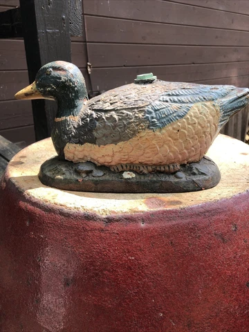 ANTIQUE FIGURAL CAST IRON MALLARD DUCK LAWN WATER SPRINKLER Cover
