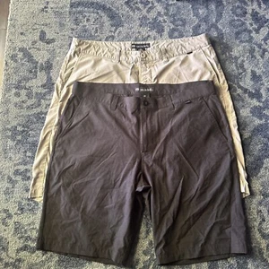 Lot Of 2 Travis Mathew Men’s Size 38 Shorts Golf Black Beige - Picture 1 of 9