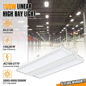 Linear High Bay Led Shop Light 150W 3000K/4000K/5000K for Garage Warehouse GYM - Picture 1 of 17
