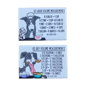 Greyhound Dog Measuring Chart Magnet Set Kitchen Cooking Baking Guide - Black - Picture 1 of 12