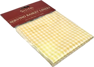 Sur La Table 24 Count Yellow Paper Gingham Serving Basket Liners 12 Inch Squares - Picture 1 of 2