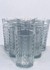 6 Stück Anchor Hocking Lorbeerblatt Trinkgläser 12 Unzen 6-1/8" Eistee Becher - Bild 1 von 11