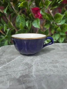 Vintage Porzellan A Feu Delaunay Apilco blau F.Trauffler Teetasse 4"×21/4" blau - Bild 1 von 7