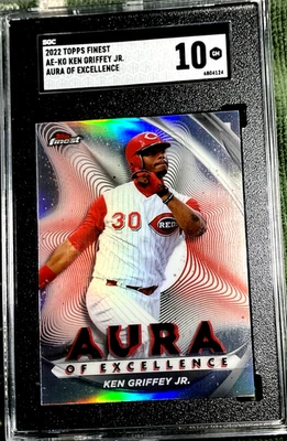 2022 TOPPS FINEST AURA OF EXCELLENCE SGC 10 GEM MINT KEN GRIFFEY JR AE-KG - Image 1 of 2