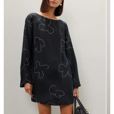 Vestido Madewell Preto Mod Mini Shift Preto PEQUENO Carreira Negócios Casual $110  - Imagem 1 de 4