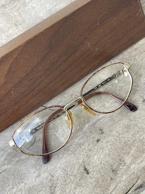 Винтажные оправы для очков Valentino 54-17-135 металлические черепаховые Италия профессор - Изображение 1 из 4