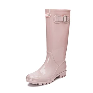 DKSUKO Women's Tall Rain Boots Waterproof Wellington Boots (10 B(M) US, Pink) - Picture 1 of 5