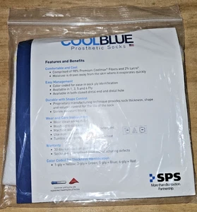 Coole blaue Prothesensocken 1-lagig mit genähtem Loch Größe 5,6 Länge 16-20 CB1HXRG2 - Bild 1 von 7