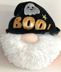 ¡Boo suave exprimible de Halloween! "Juguete de peluche de 9"" nariz rosa barba blanca gnomo" - Imagen 1 de 5