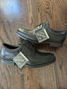 Clarks London Map GTX Oxford Shoes Mens Size 10 Black Gore-Tex Waterproof Dress - Picture 1 of 11