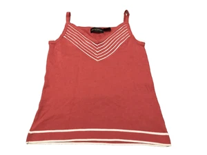 Metrostyle Salmon Women Cropped Tank Sweater Size S Lightweight Cotton - Picture 1 of 11
