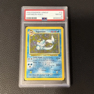 Pokémon TCG Vaporeon HOLO #12 Jungle UNLIMITED 1999 PSA 8 NM-MT 🔥 - Image 1 of 2