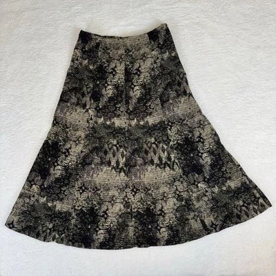 C.J. Falda Banks Talla 8 Piel de Serpiente Reptil Estampado Abstracto Suavemente Acampanada Longitud Midi Foto 1 de 4
