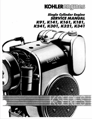 MANUAL DE SERVICIO DEL MOTOR KOHLER K181 K241 K301 K321 K341 REPARACIÓN Deere serie K Foto 1 de 4